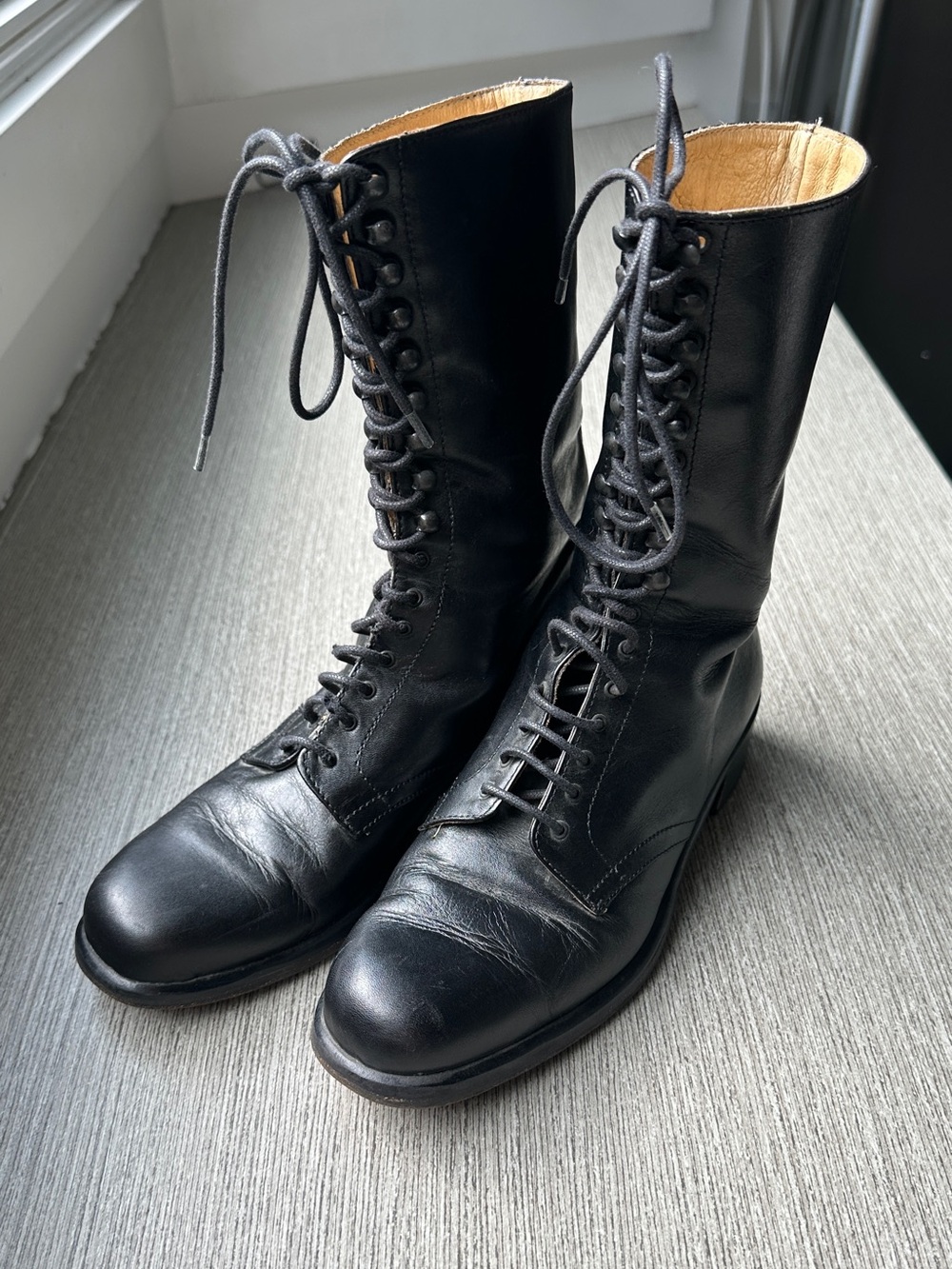 Vintage Simard & Voyer Leather Lace Up Boots Black EU 37 US 6.5-7 | 90s Canada